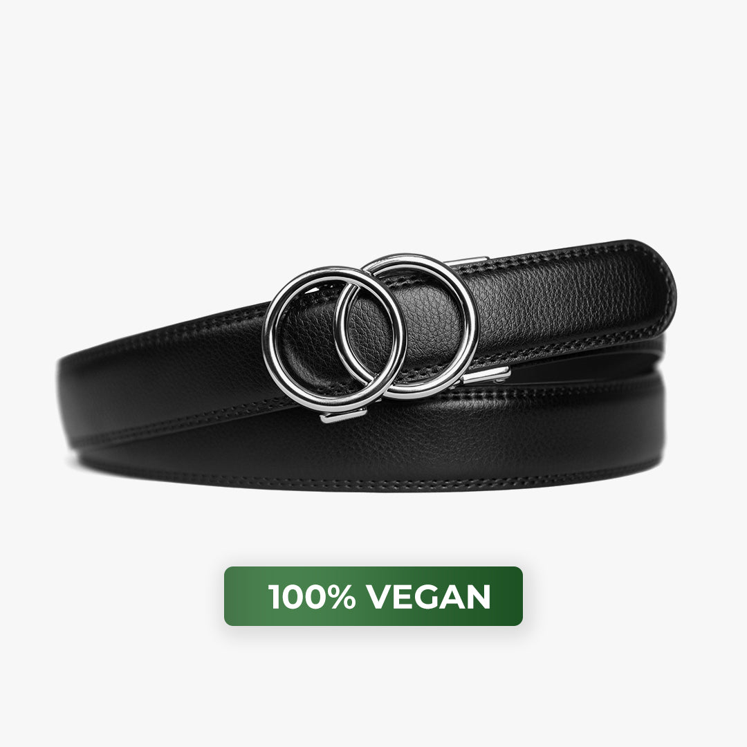 Bella Belt | Vegan | Silver - Black