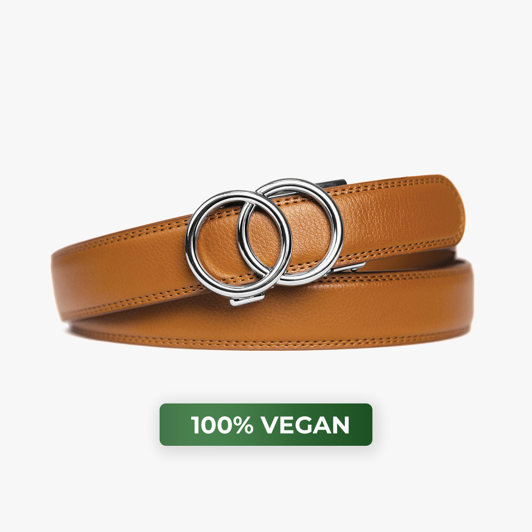 Bella Belt | Vegan | Silver - Brown